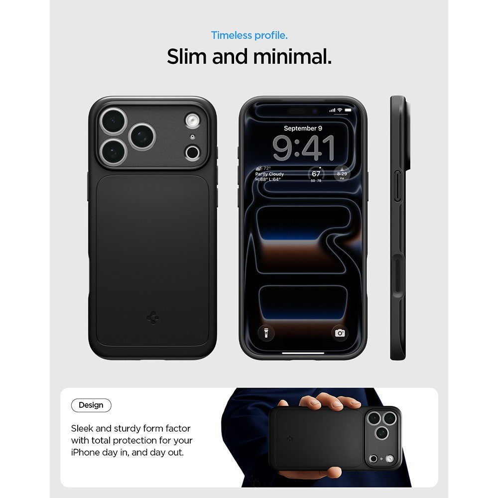 Spigen iPhone 17 Pro Max/iPhone 18 Pro Max Kuori Thin Fit MagFit Musta