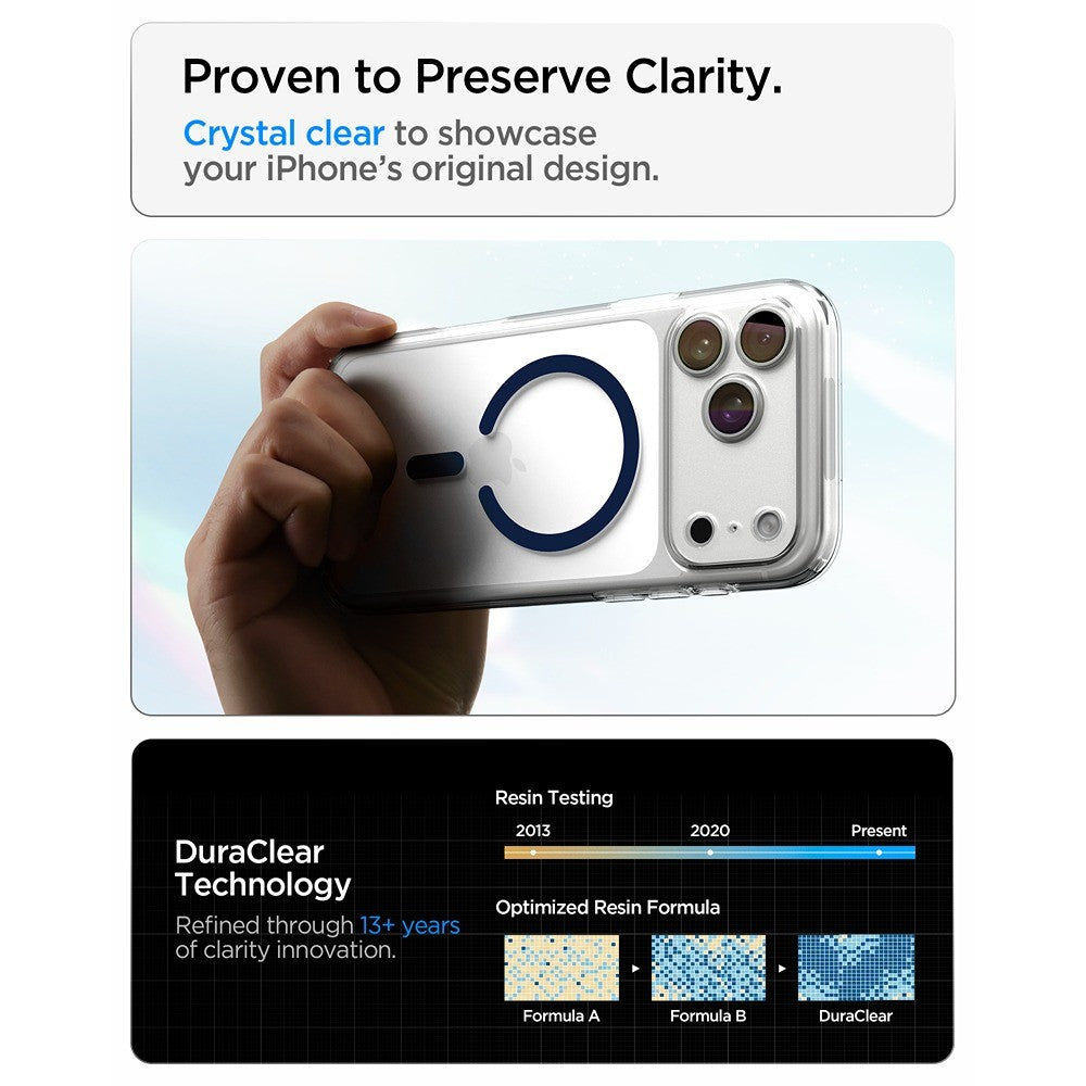 Spigen iPhone 17 Pro Max/iPhone 18 Pro Max Kuori Ultra Hybrid MagFit Clear Deep Blue