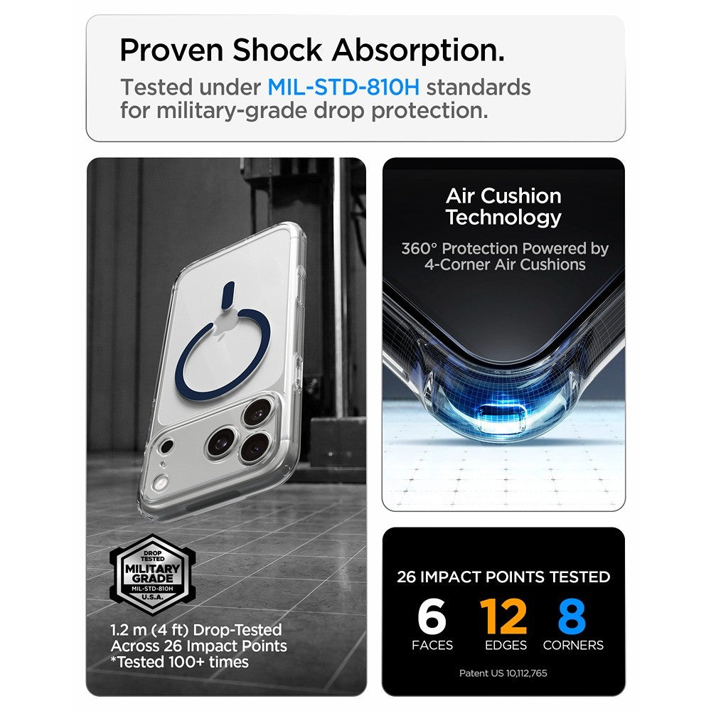 Spigen iPhone 17 Pro Max/iPhone 18 Pro Max Kuori Ultra Hybrid MagFit Clear Deep Blue