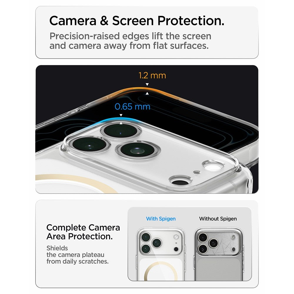 Spigen iPhone 17 Pro Max/iPhone 18 Pro Max Kuori Ultra Hybrid MagFit Clear Gold