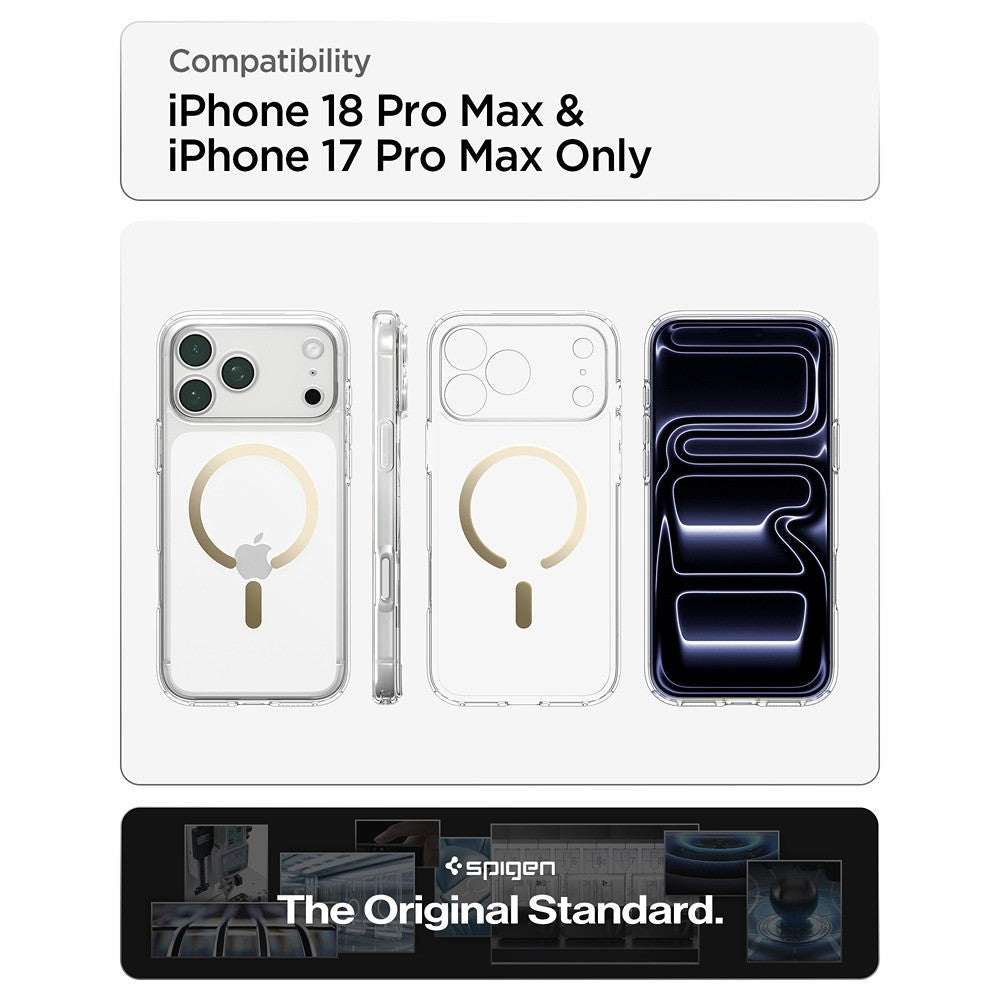 Spigen iPhone 17 Pro Max/iPhone 18 Pro Max Kuori Ultra Hybrid MagFit Clear Gold