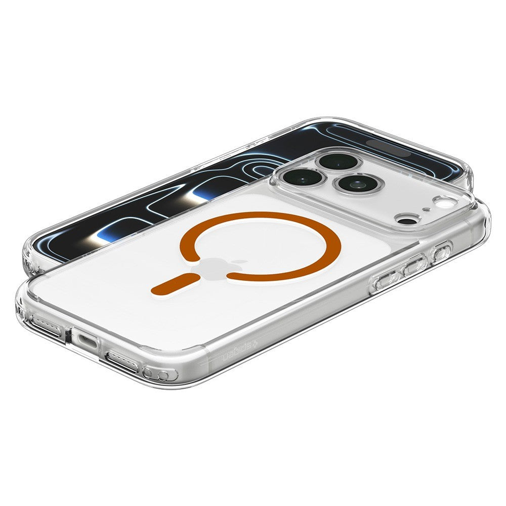 Spigen iPhone 17 Pro Max/iPhone 18 Pro Max Kuori Ultra Hybrid MagFit Clear Oranssi