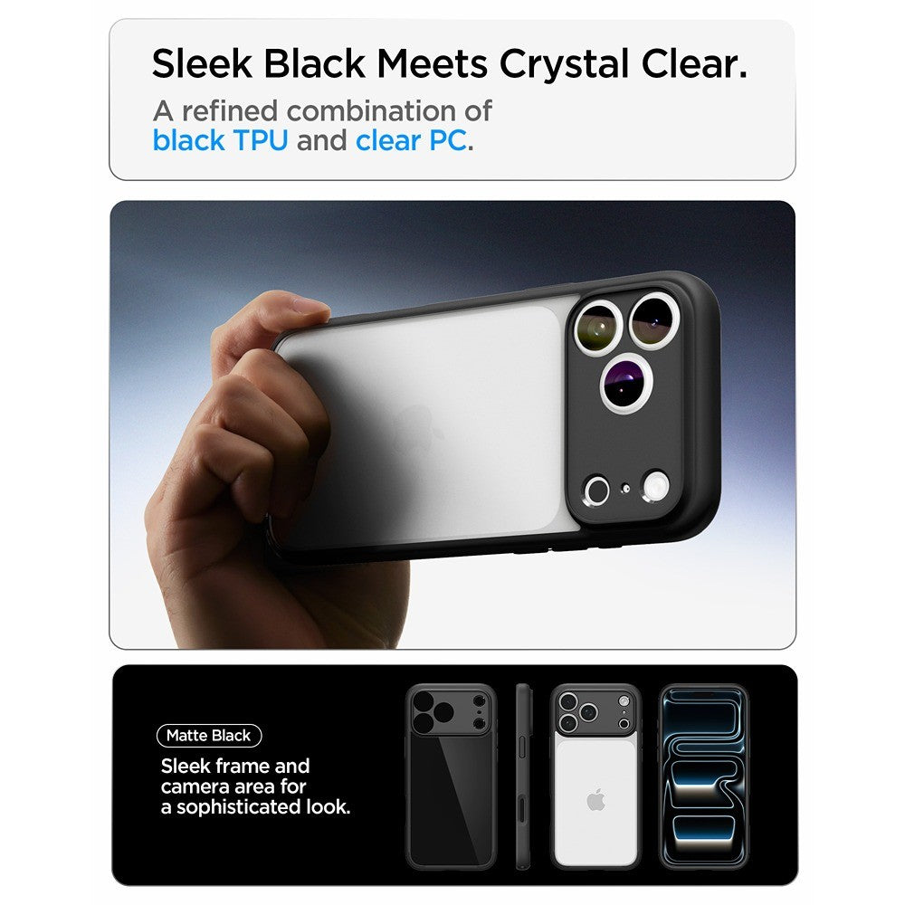 Spigen iPhone 17 Pro Max/iPhone 18 Pro Max Kuori Ultra Hybrid Matte Black