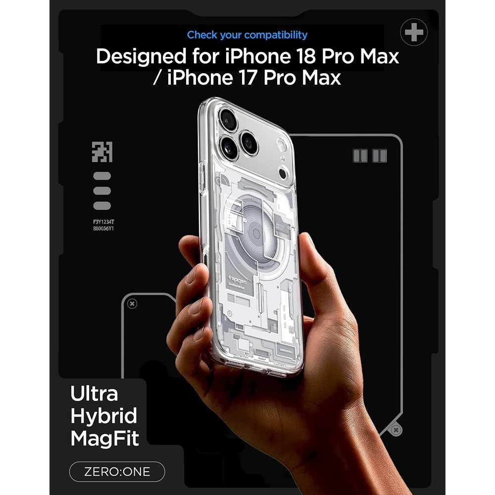Spigen iPhone 17 Pro Max/iPhone 18 Pro Max Kuori Ultra Hybrid Zero One MagFit Valkoinen