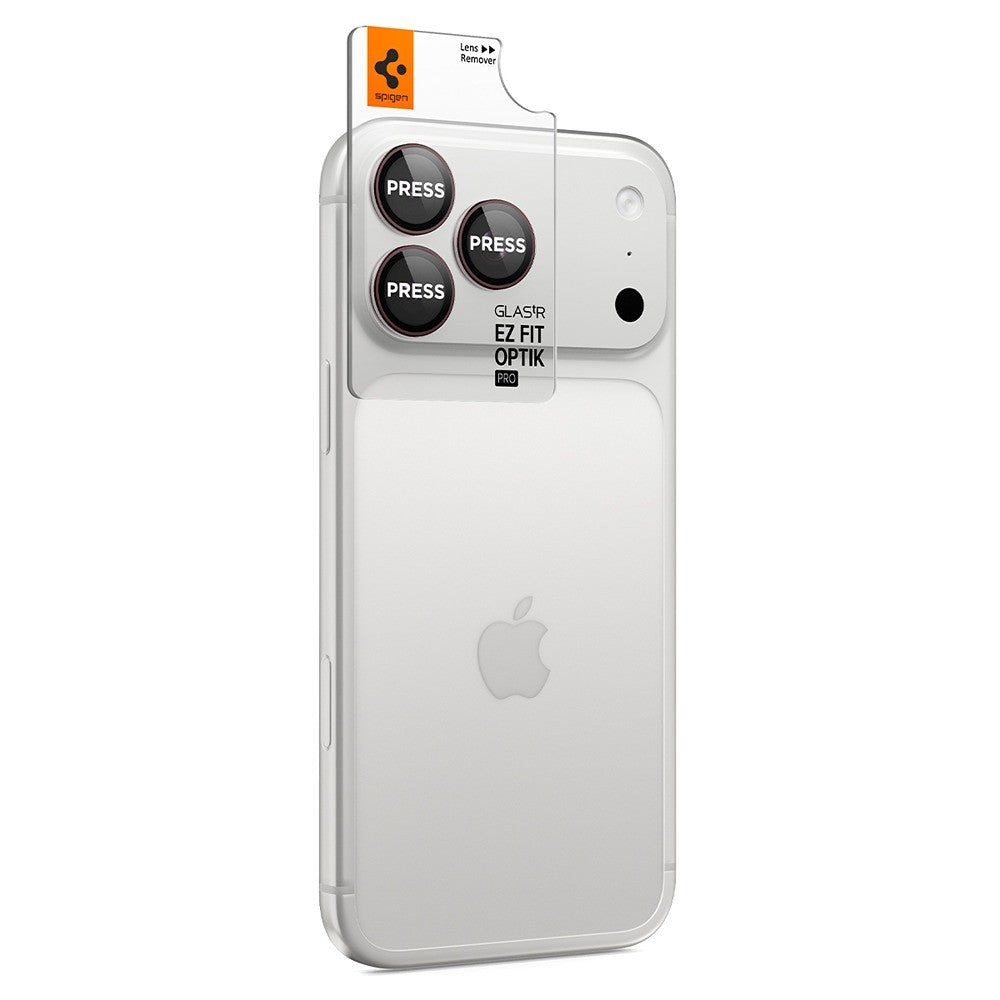 Spigen iPhone 18 Pro/18 Pro Max Kameran linssinsuojus Glas.tR EZ Fit Optik Pro 2-pack Tumma kirsikka