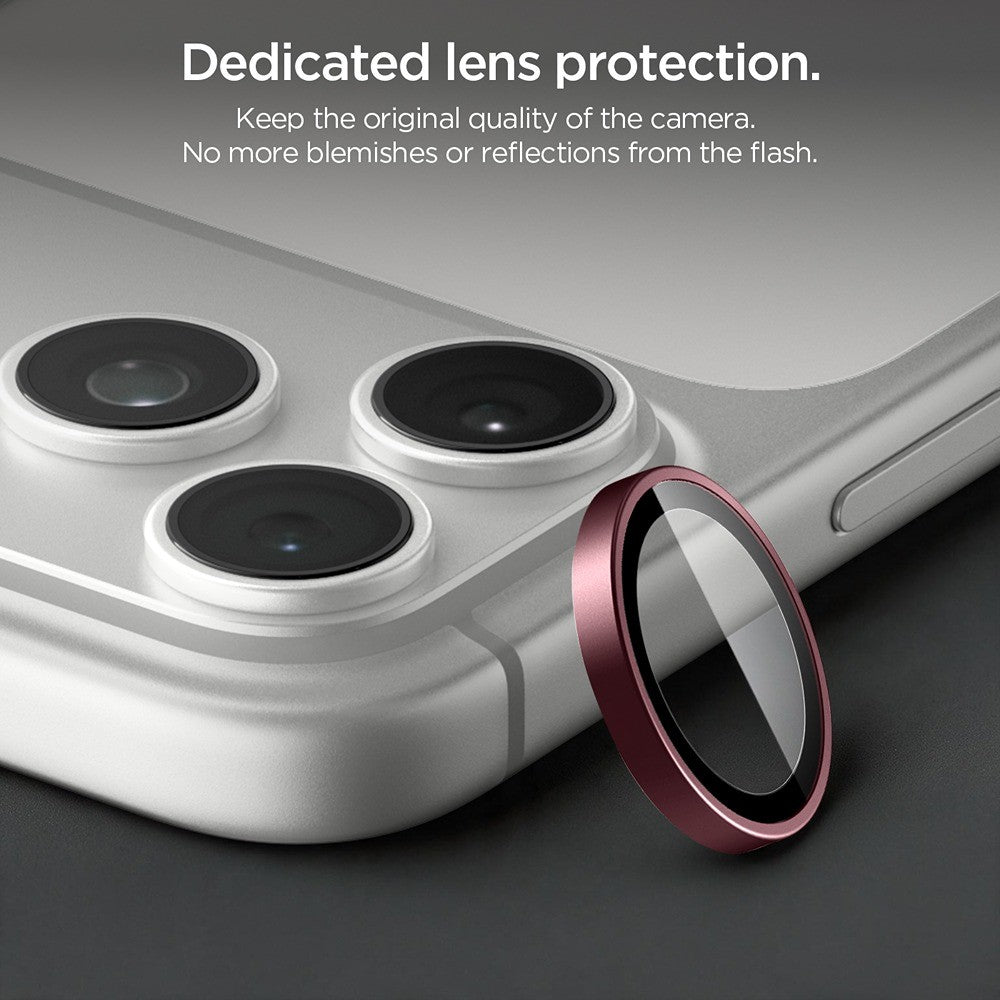 Spigen iPhone 18 Pro/18 Pro Max Kameran linssinsuojus Glas.tR EZ Fit Optik Pro 2-pack Tumma kirsikka