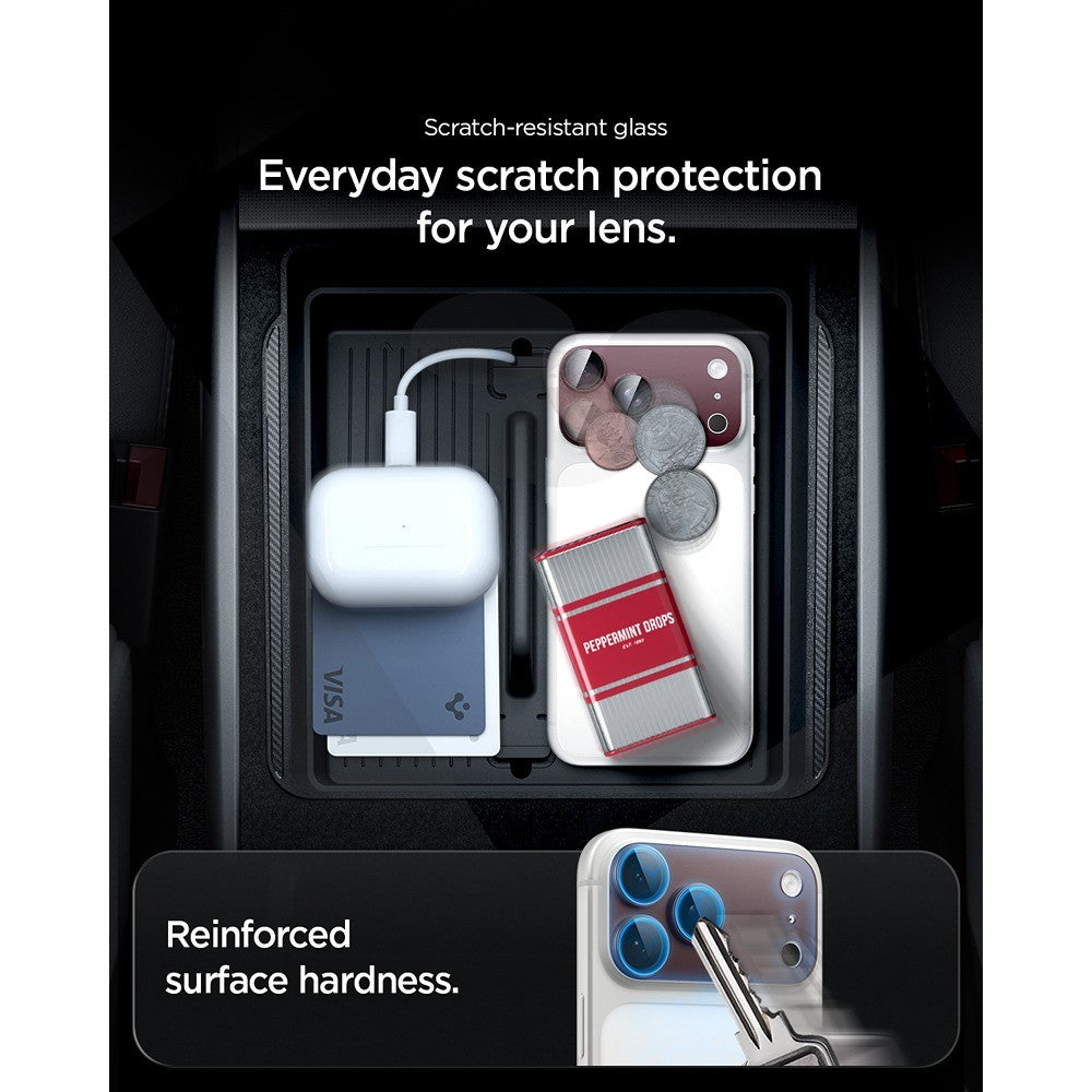 Spigen iPhone 18 Pro Max Kameran linssinsuojus Glas.tR EZ Fit Optik Pro XL Tumma kirsikka