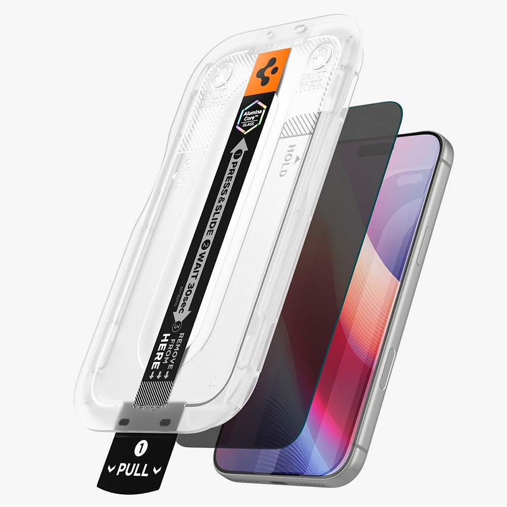 Spigen iPhone 18 Pro Näytönsuoja Glas.tR EZ Fit Pro Privacy 2-pack