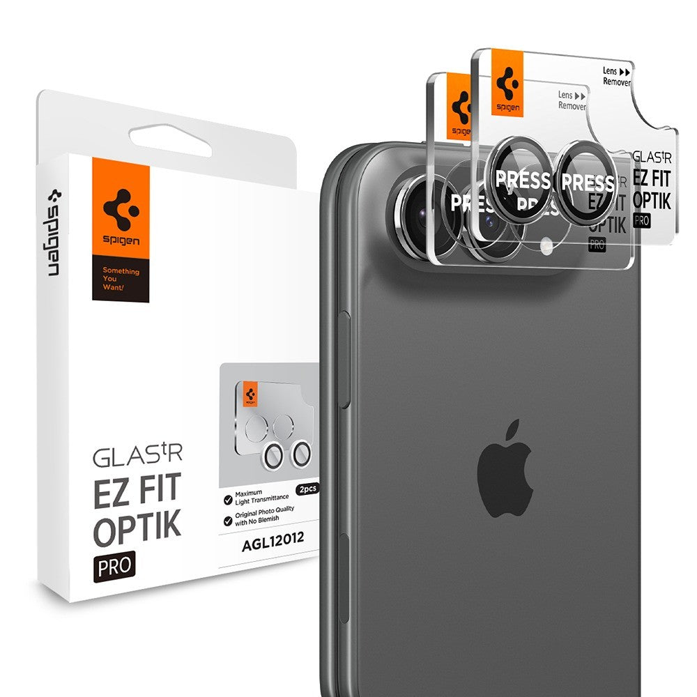 Spigen iPhone Duo Kameran linssinsuojus Glas.tR EZ Fit Optik Pro 2-pack Valkoinen