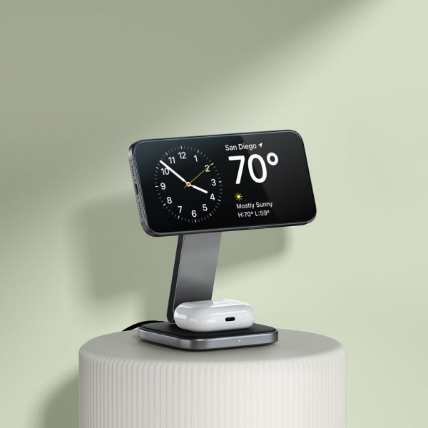 Satechi langaton latausteline 2-in-1 kokoontaitettava Qi2 langaton MagSafe