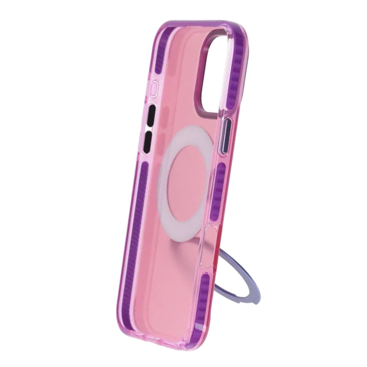 iPhone 16 Pro Max Kuori, kääntyvä jalusta, Vaaleanpunainen Violetti
