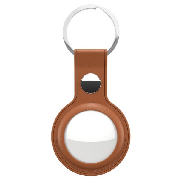 KeyBudz AirTag -pidike, nahkaa, 2 kpl, ruskea