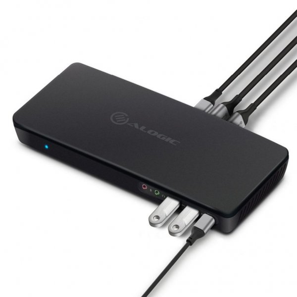 ALOGIC USB-C ja USB 3.0 Kolmoisnäyttö Telakka 4K & 80W virtalähde
