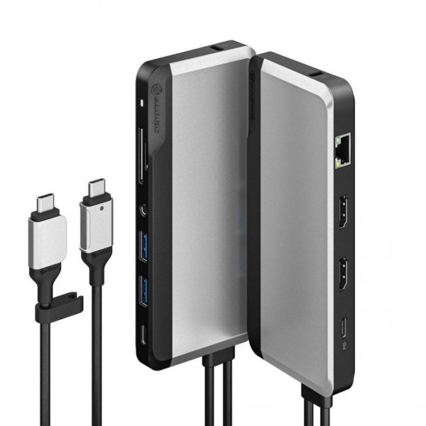 ALOGIC Dual USB-C Super Hub 10-in-1 Hub Dual HDMI 4K@60Hz Avaruusharmaa