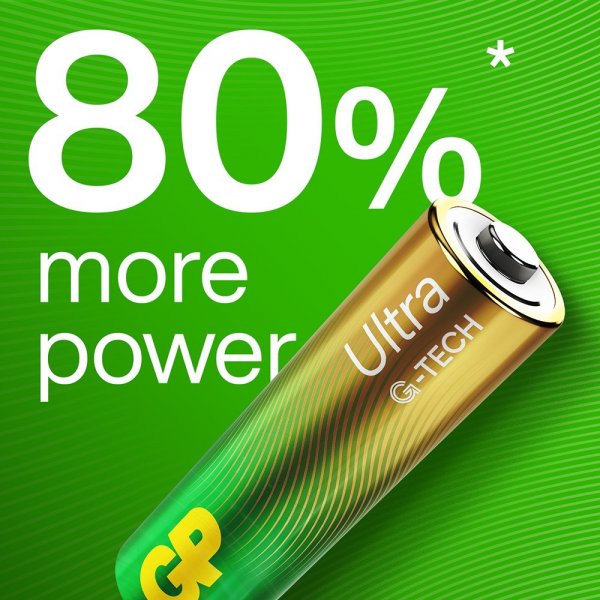 GP Ultra Alkaline AA-paristo 15AU/LR6 4 kpl:n pakkaus