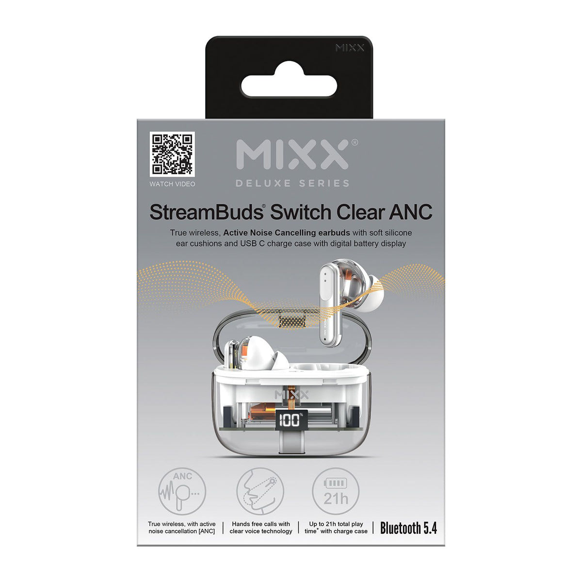 Mixx Trådlösa Kuulokkeet StreamBuds Switch Clear ANC Valkoinen