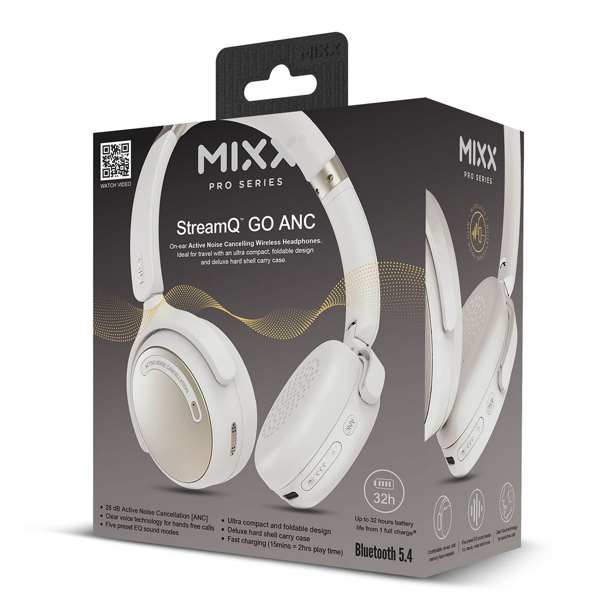 Mixx Trådlösa On-Ear Kuulokkeet StreamQ Go ANC Beige