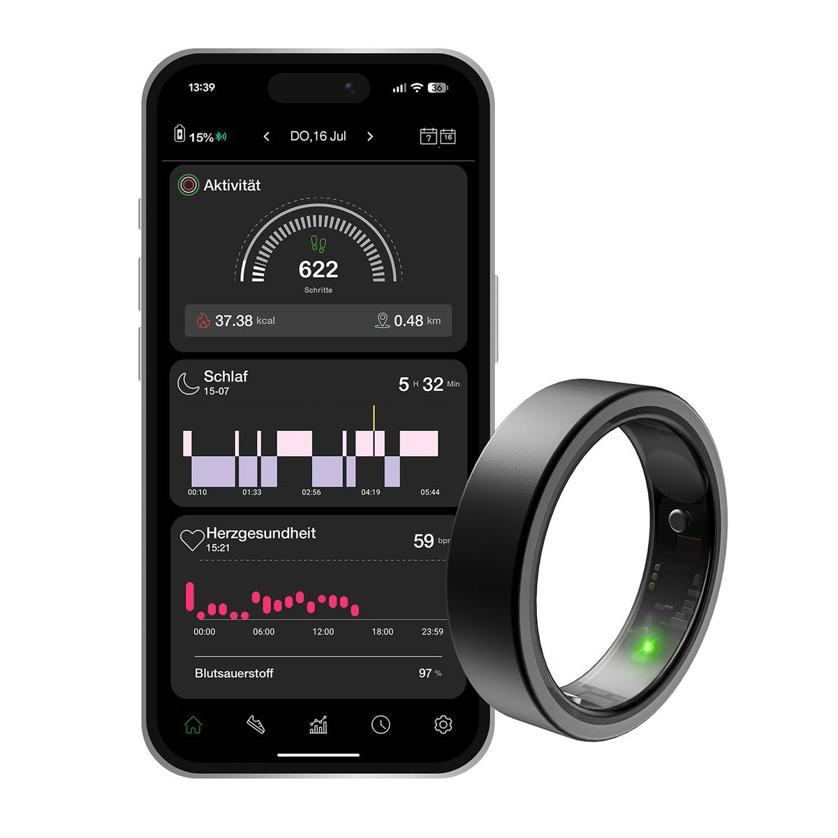 Hama Smart Ring One Koko 9 Musta