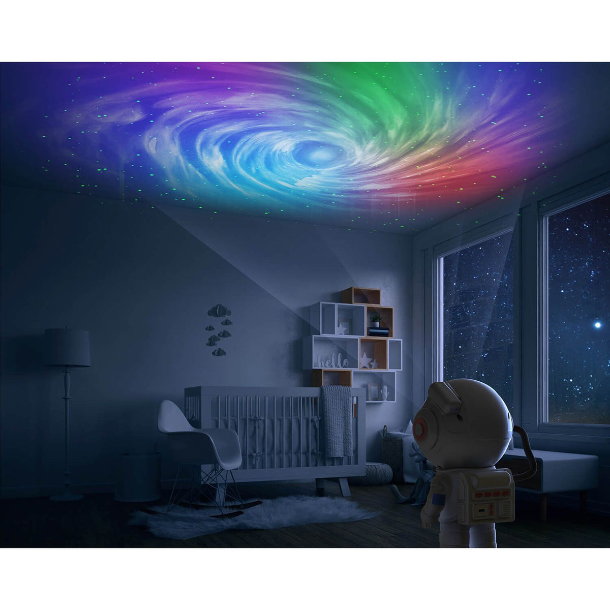 Mobility on Board Projektori Stellar Light Space Valkoinen Astronaut