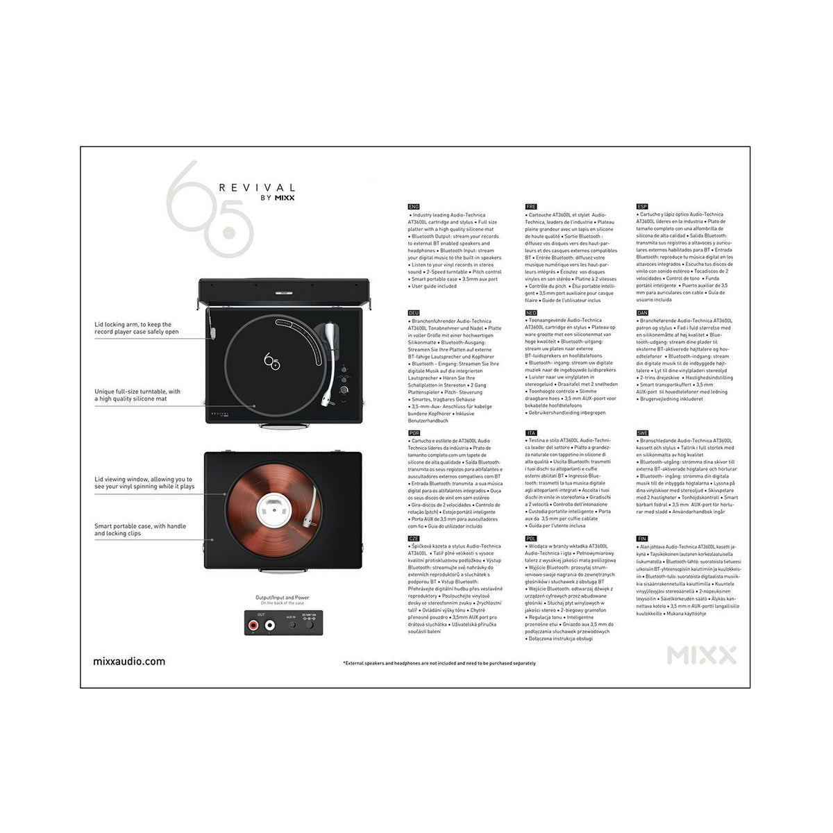 Mixx Revival 65 Vinylsoitin Stereo Musta