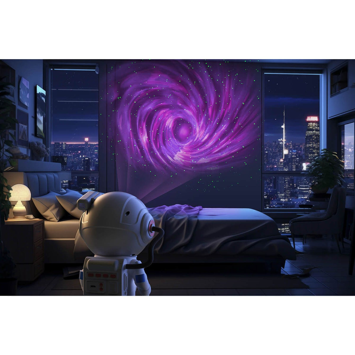 Mobility on Board Projektori Stellar Light Space Valkoinen Astronaut