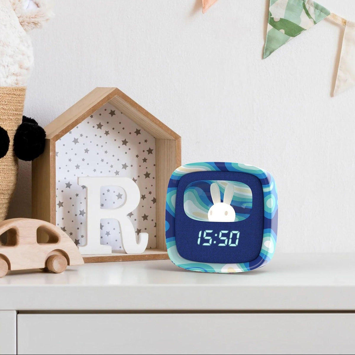 Mobility on Board Herätyskello ja yölamppuineen Billy Clock Blue Wave