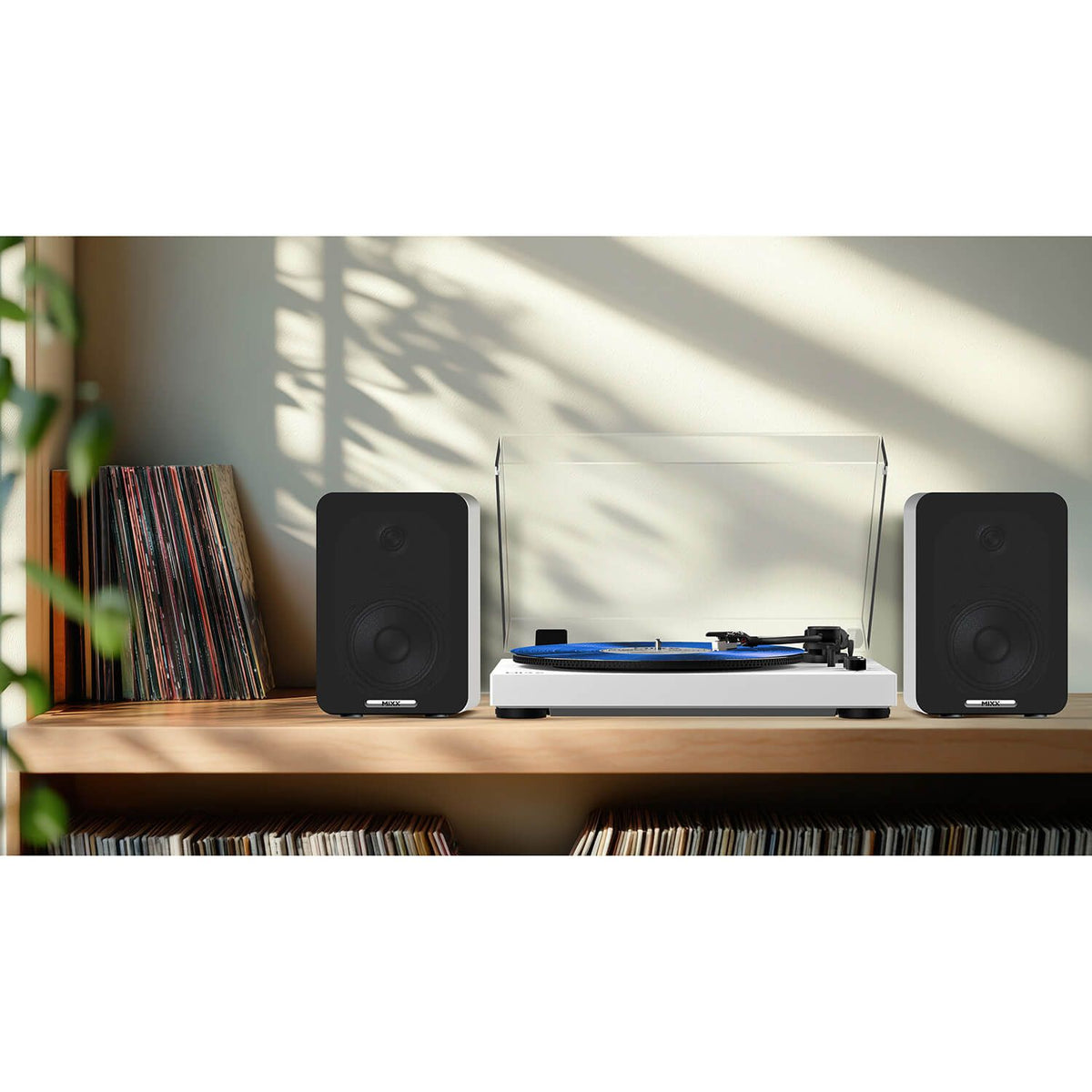 Mixx System 5 Vinyylilevy Soitin Stereo ja Kaiutin Valkoinen