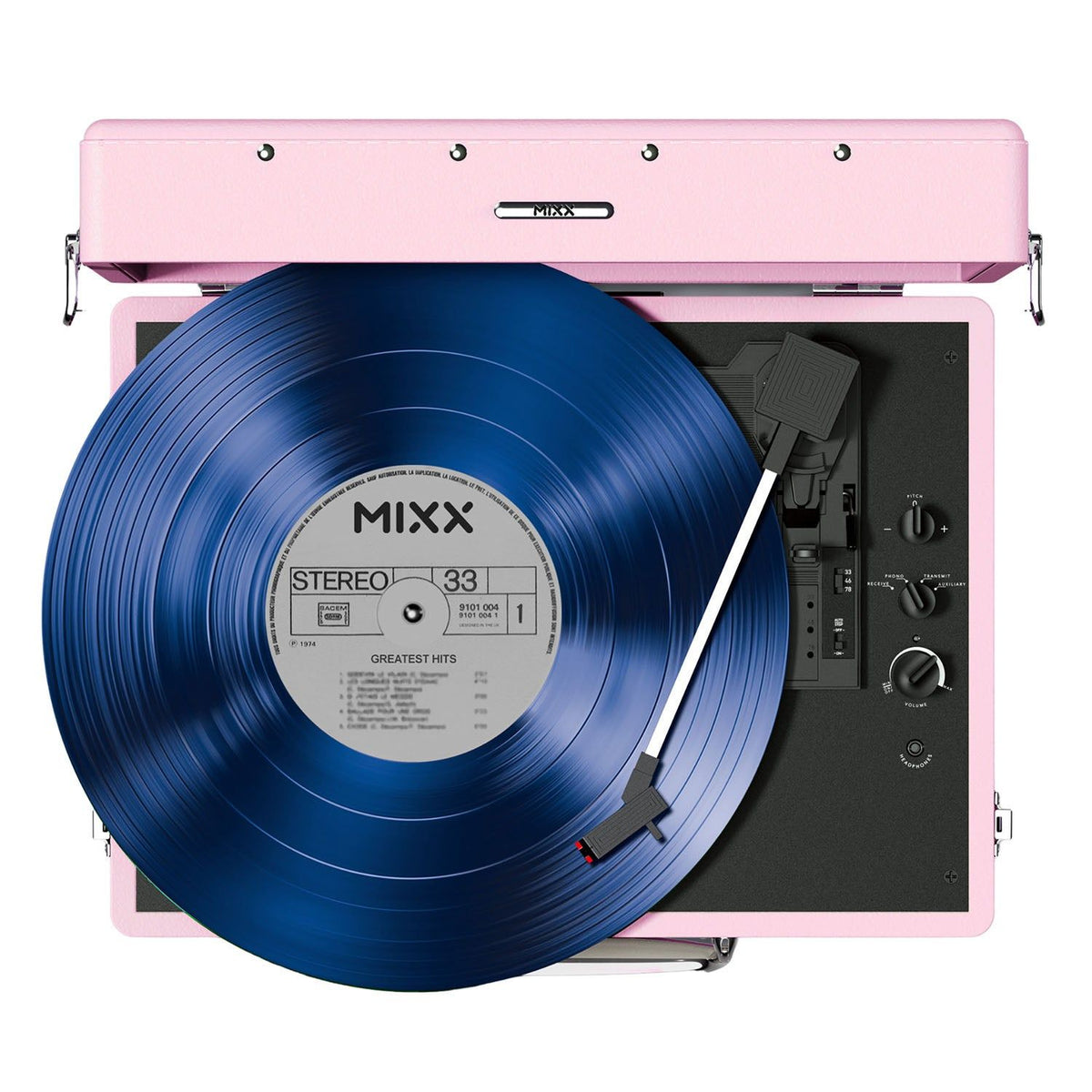 Mixx Revival 55 Vinylsoitin Stereo Vaaleanpunainen