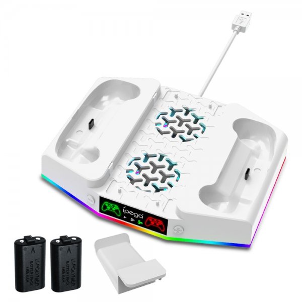 Ipega Xbox Series S -telakointiasema tuulettimella ja kuulokepidikkeellä