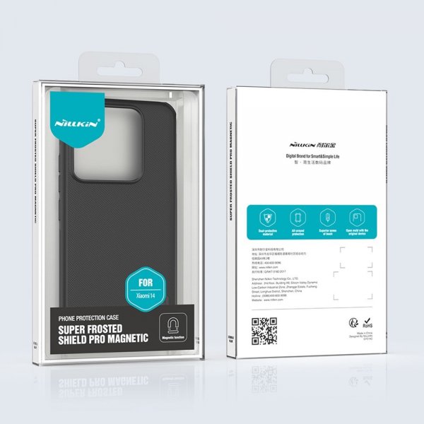 Nillkin Xiaomi 14 -suojakuori Super Frosted Shield Pro MagSafe, musta