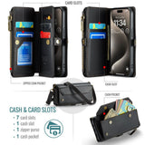 CaseMe iPhone 15 Pro Kotelo C36 Series Musta
