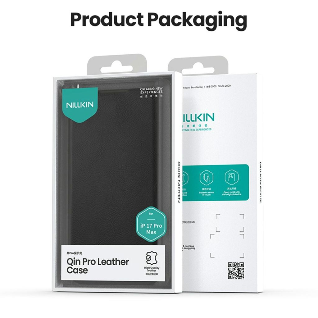 Nillkin iPhone 17 Pro/iPhone 18 Pro Kotelo Qin Pro Musta