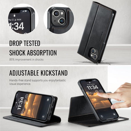 CaseMe iPhone 13 Kotelo C49 Series Musta