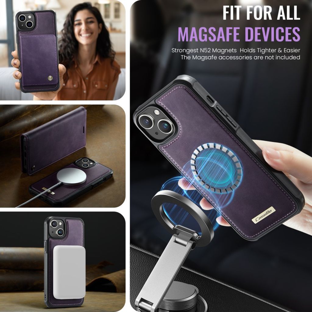 CaseMe iPhone 15 Kotelo C49 Series Violetti