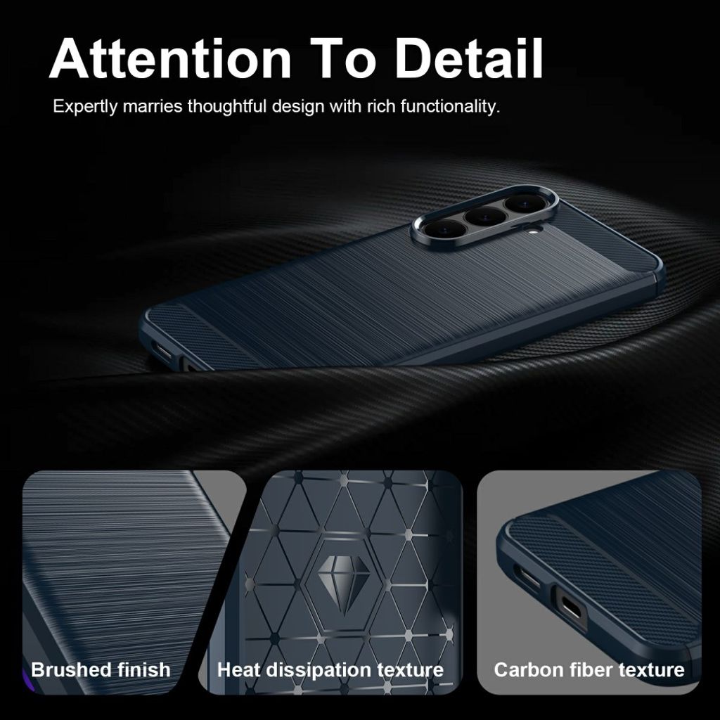 Samsung Galaxy S26 FE Kuori Harjattu Hiilikerosta Sininen