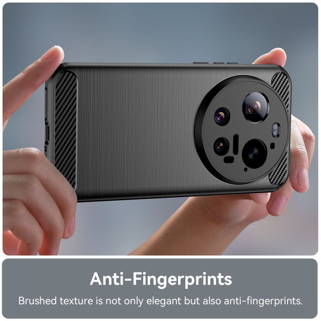 Xiaomi 17 Ultra Kuori Harjattu Hiilikytkentekstuuri Musta