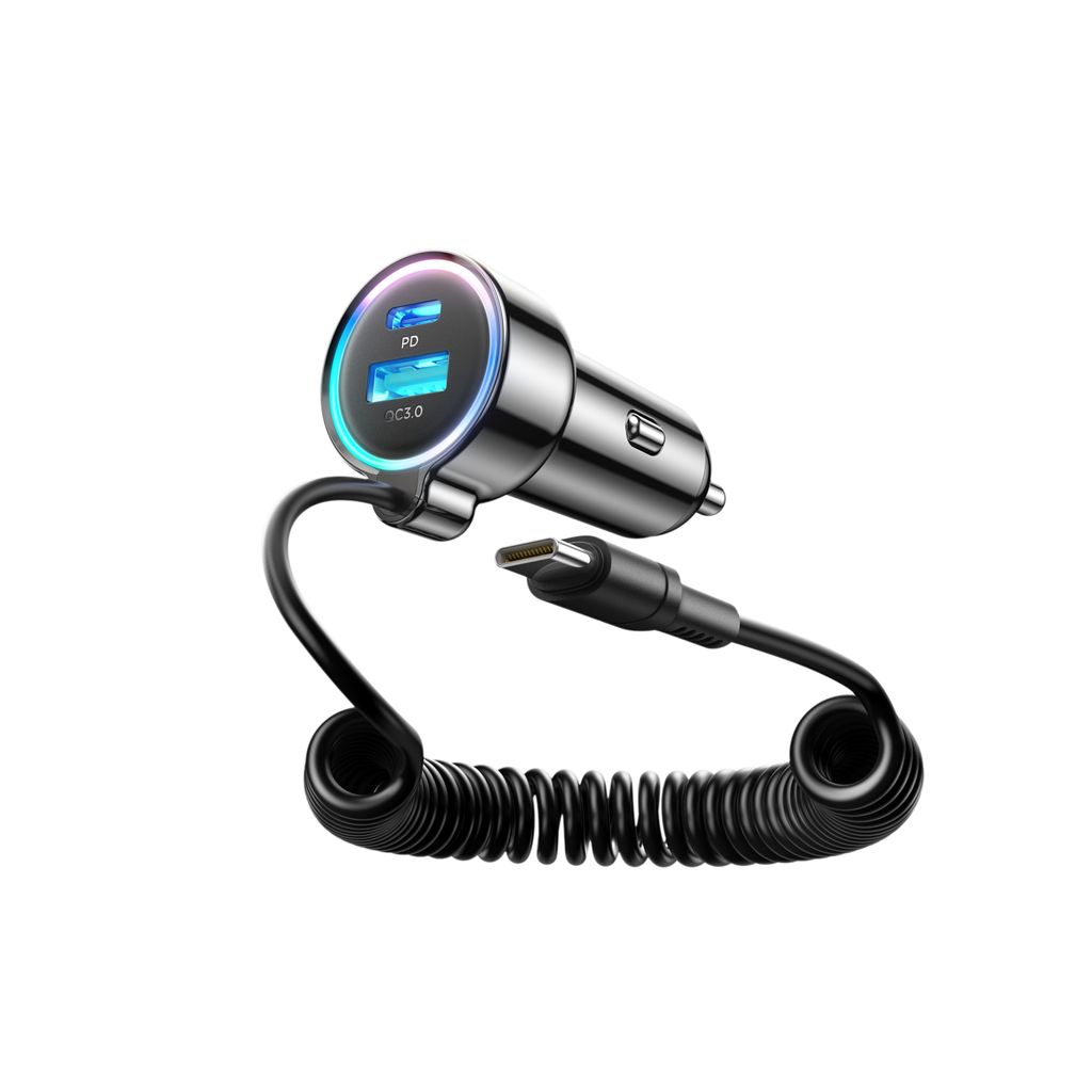 SiGN 3-in-1 nopea autolaturi 1,5 m USB-C-kaapelilla 90W