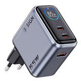 SiGN 65W Seinälataaja näytöllä 2xUSB-C/1x USB-A Harmaa