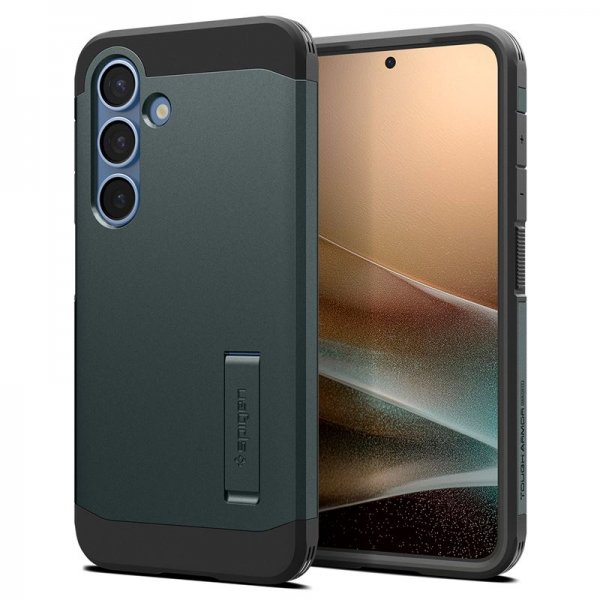 Spigen Samsung Galaxy S25 -suojakuori Tough Armor MagFit Abyss Green