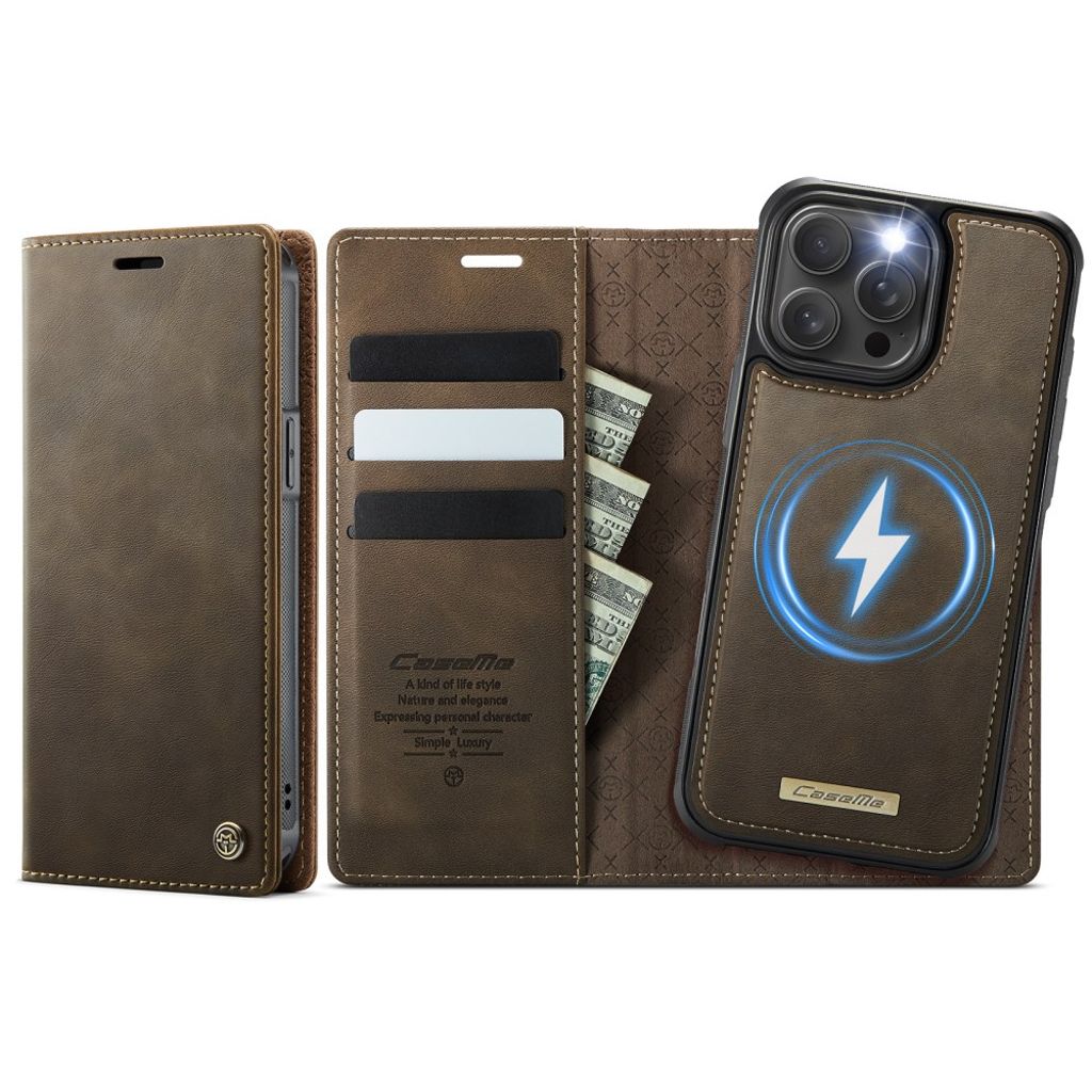 CaseMe iPhone 14 Pro Max Kotelo C49 Series Ruskea