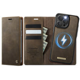 CaseMe iPhone 14 Pro Max Kotelo C49 Series Ruskea