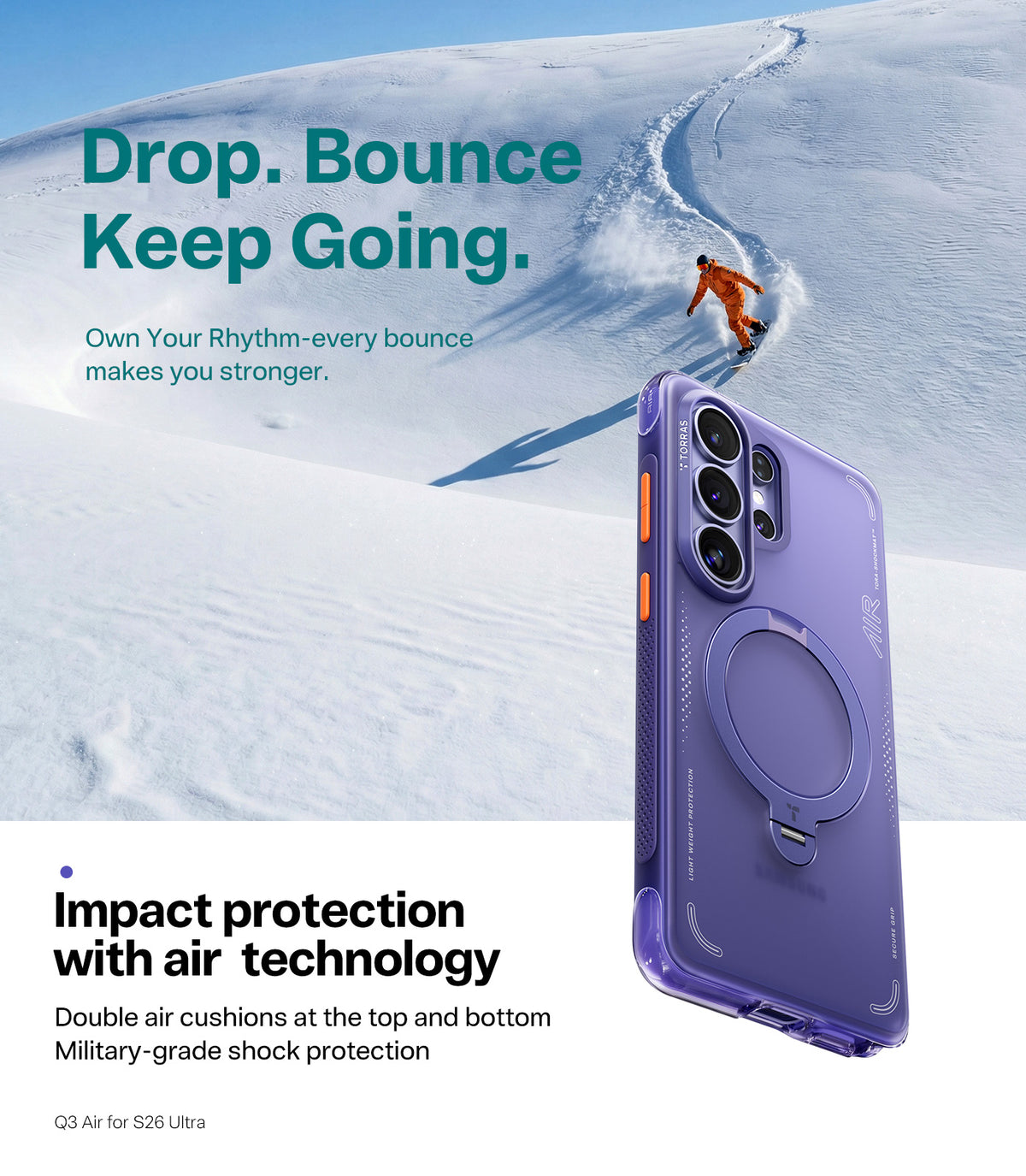 Torras Samsung Galaxy S26 Ultra Kuori Ostand Q3 Air Violet Surge