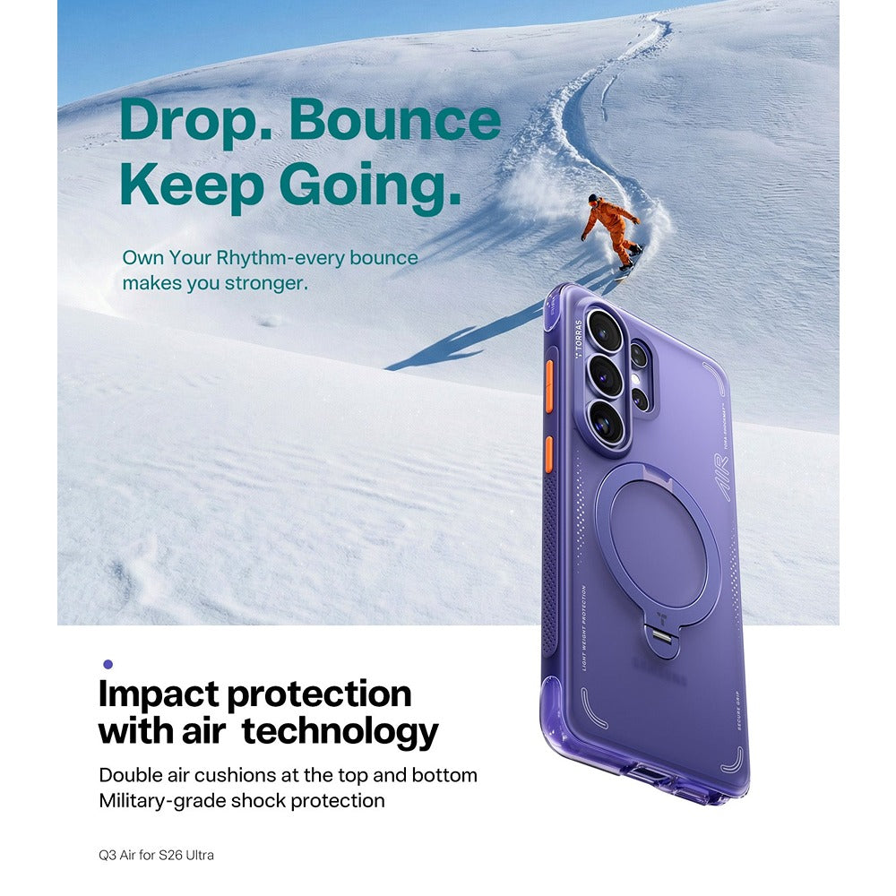 Torras Samsung Galaxy S26 Ultra Kuori Ostand Q3 Air Violet Surge