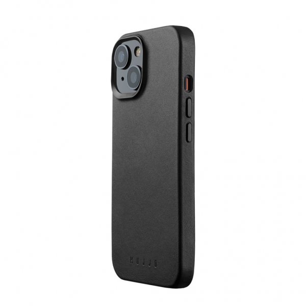 Mujjo iPhone 15 Full Leather Case Musta