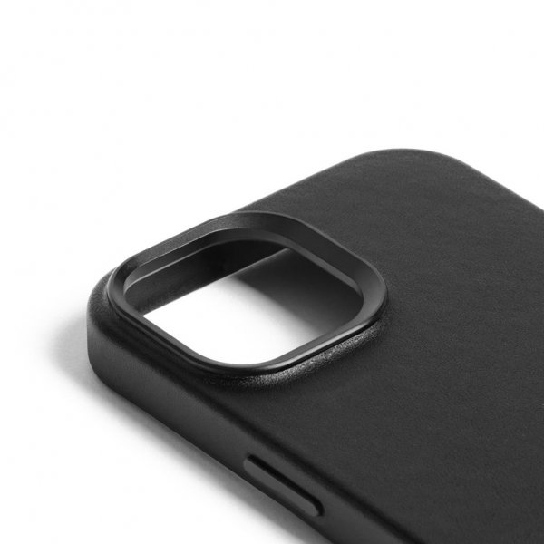 Mujjo iPhone 15 Full Leather Case Musta