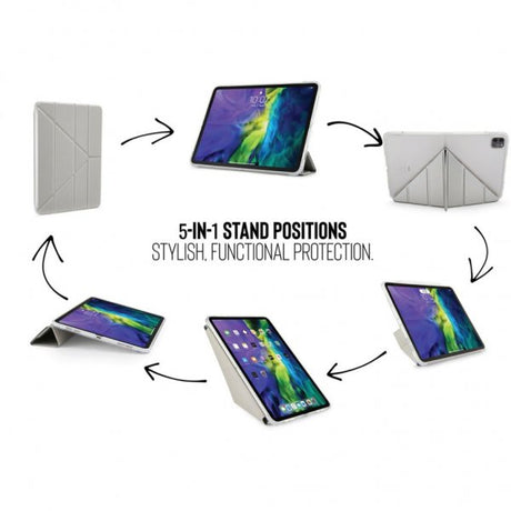 Pipetto iPad Air 10.9 (sukupolvi 4/5) -suojakotelo Metallic Origami hopea