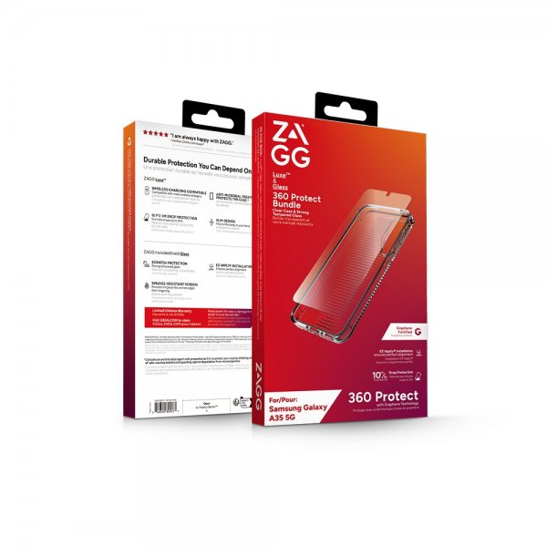 ZAGG Samsung Galaxy A35 -suojakuori ja näytönsuoja, Luxe & Glass 360 Protect Bundle