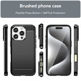 iPhone 16 Pro Kuori Harjattu Hiilikuitukuvio Musta