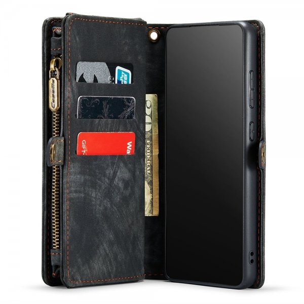 CaseMe Samsung Galaxy S22 Kotelo 008-sarjan irrotettava kuori, musta