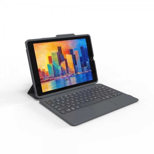 ZAGG iPad 10.2 -suojakuori näppäimistöllä, Pro Keys with Trackpad, pohjoismainen, musta/harmaa
